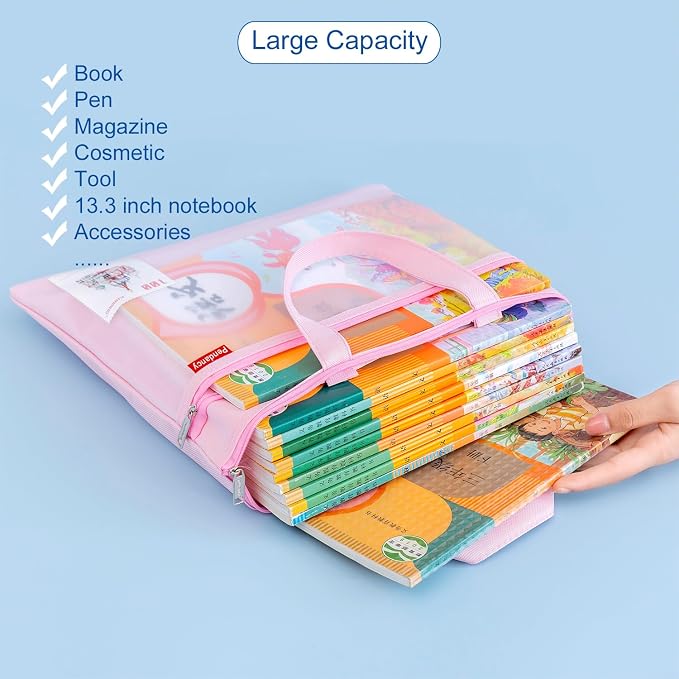 Pendancy Mesh Zipper Pouch 11x13.7 in, A4 Size Foldable Document Storage - Image 6