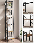 Hzuaneri Ladder Shelf, Bookshelf Bookcase, Freestanding Corner Storage Shelve - Image 6