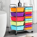 HAPPYGRILL 15-Drawer Rolling Cart, Storage Carts - Image 3