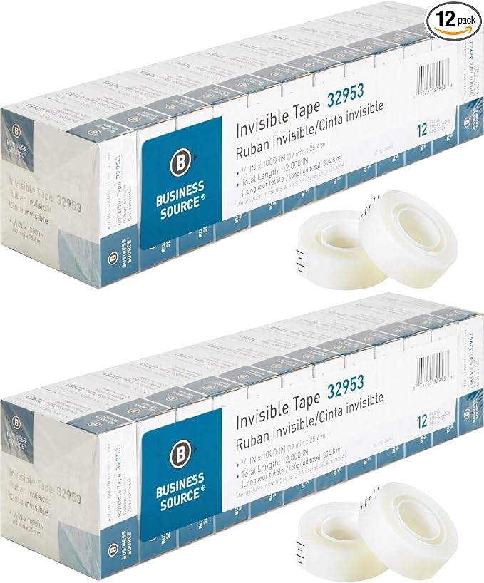 Business Source BSN32953 Premium Invisible Tape Value Pack by BusinessSource
