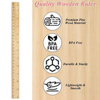 QTLCOHD 144 Pack 12 Inch Wooden Ruler, Pine Wood Measuring Rulers Bulk - Image 3