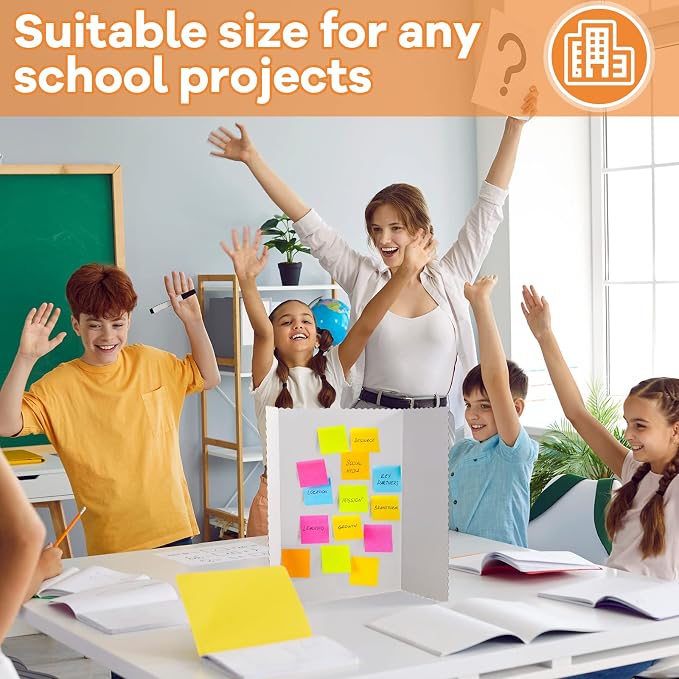 Henoyso 12 Pcs 14 x 22 Inch White Trifold Poster Board Large Tri Fold - Image 6