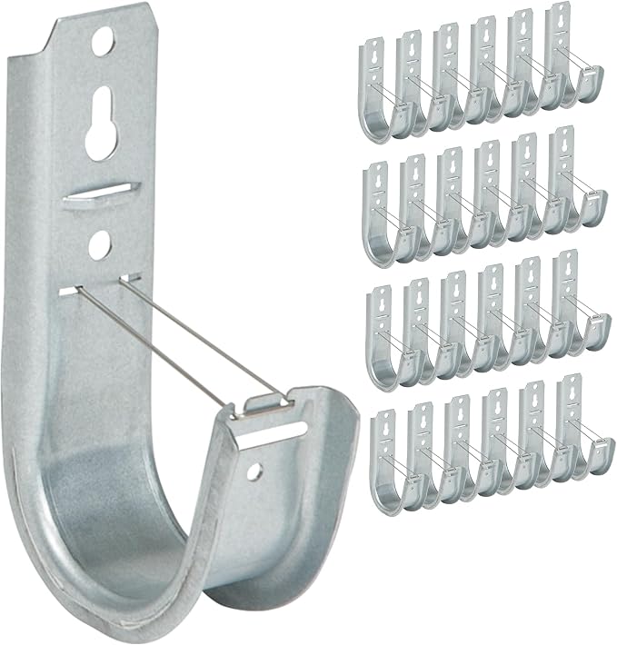 ICC 2-Inch Wall Mount J-Hook – 25-Pack, Cable Support Hooks by ICC