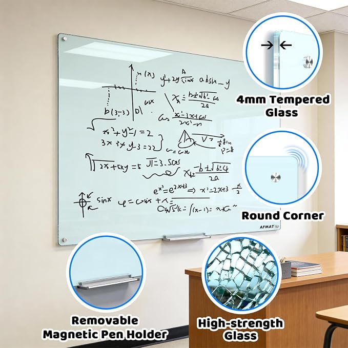 AFAMT Magnetic Dry Erase Board, 4mm Tempered Glass, Strong Magnetic Surface - Image 6