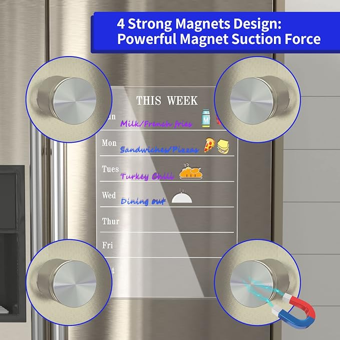 AITEE Acrylic Magnetic Weekly Meal Planner - Image 5