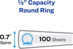 Avery Standard View 3 Ring Binder, 0.5" Round Rings, 100-Sheet Capacity - Image 2