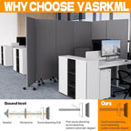 Soundproof Room Divider W/Wheels, 66in Office Dividers - Image 2