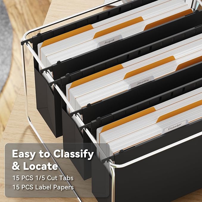 Ansook Hanging File Folders Legal Size, Heavy Duty 3" Expansion File Folder - Image 4