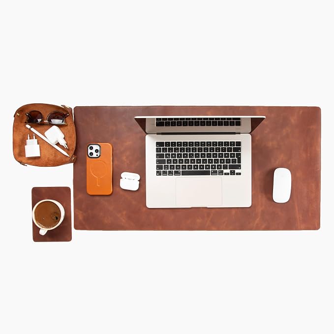 Node Leather - Genuine Leather Desk Mat, Desk Organizer & Cup Coaster - Leather by NodeLeather