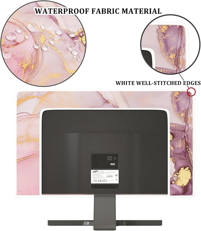 Baocicco Pink Gold Marble Waterproof Screen TV Cover 65 Inch Decorative Modern - Image 3