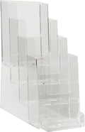 Clear-Ad - LHF-P104 - Acrylic Slant Back 4 Tier Trifold Brochure Display w/ by Clear-Ad