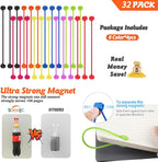 SOOOEC Snap On Magnetic Cable Ties, 32 Pack 7.2" Magnetic Cord Organizer Cute - Image 7