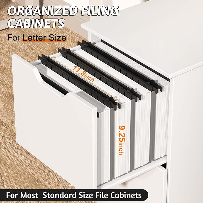 Nordun Extra Capacity Plastic Hanging File Folder Letter Size, 12 Pack - Image 3