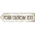 Rustic Custom Sign, Personalized Left Directional Metal Composite Street Sign by SigoSigns
