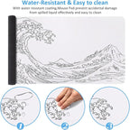 iCasso White Mouse Pad, Extended Gaming Mouse Pad, Large Stable Rubber Base - Image 4