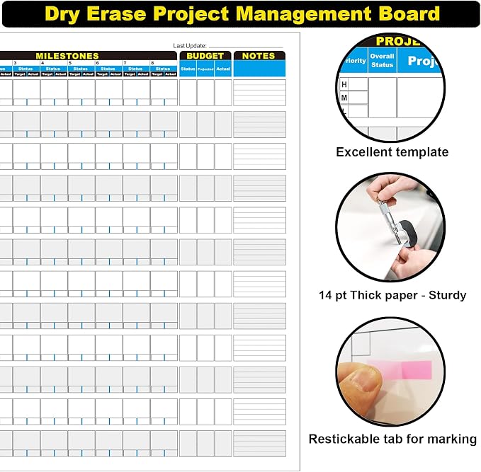 Large Project Management Vision Board, Laminated Wall Planner - Image 3