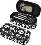 Black And White Soccer Ball Pencil Case Big Capacity Storage Pencil Pouch by HKHEHOP