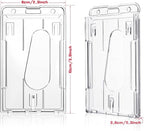 Gersoniel 50 Pieces Vertical 2 Card Heavy Duty Badge Holder Hard Plastic Clear - Image 2