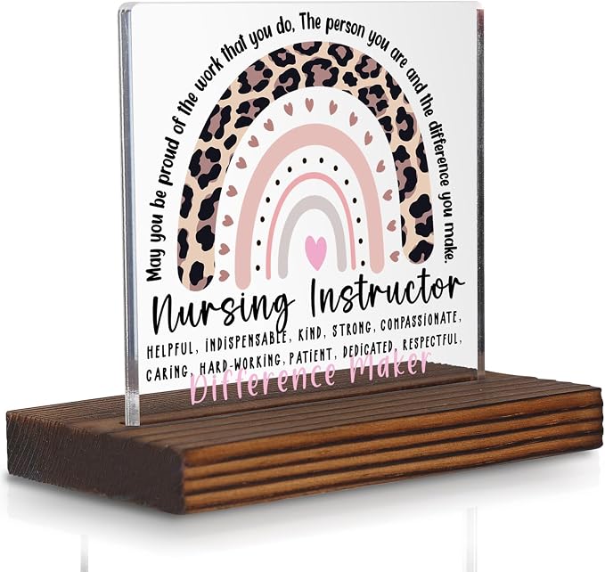 Nursing Instructor Gift Desk Sign, Difference Maker Appreciation Plaque by Pariveca