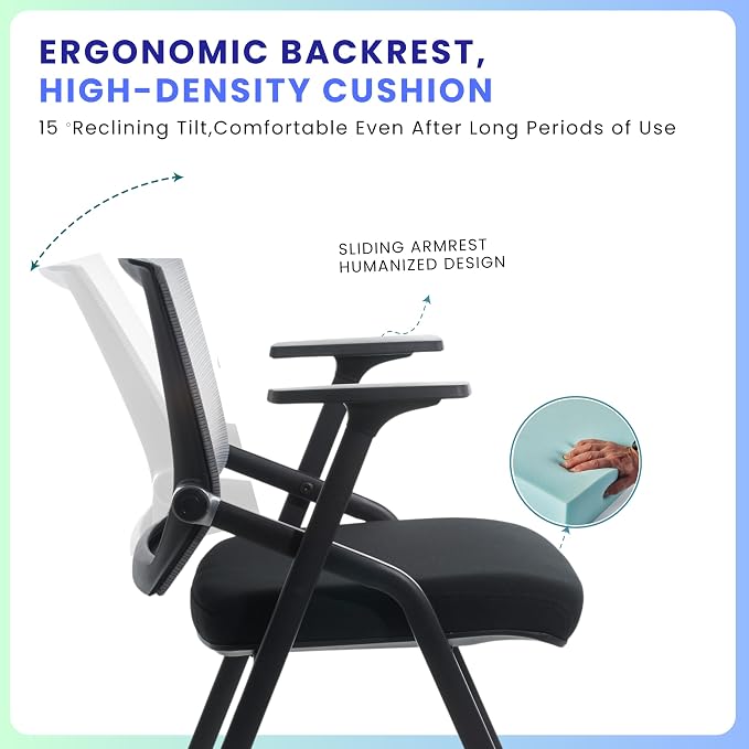 BLANEDUO, 2 Pack Stackable Conference Room Chairs - Image 5