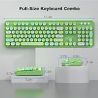 MOFII Wireless Keyboard and Mouse Combo, 2.4GHz Retro Full Size Typewriter - Image 7