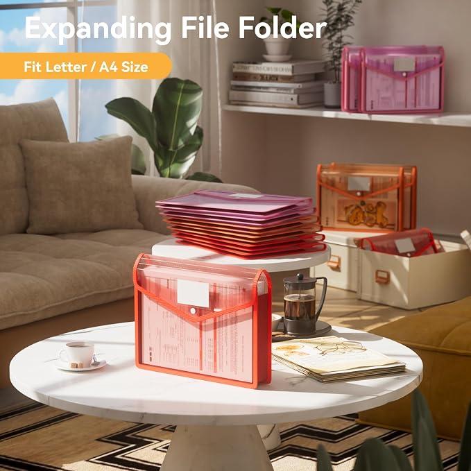 ABC life 6 Pack Plastic Expanding File Folder, Folders - Image 2