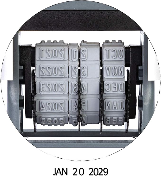 Amazon Basics Self-Inking Date Stamp, Rectangular, 2.56" x 1.69" x 4.13" - Image 3