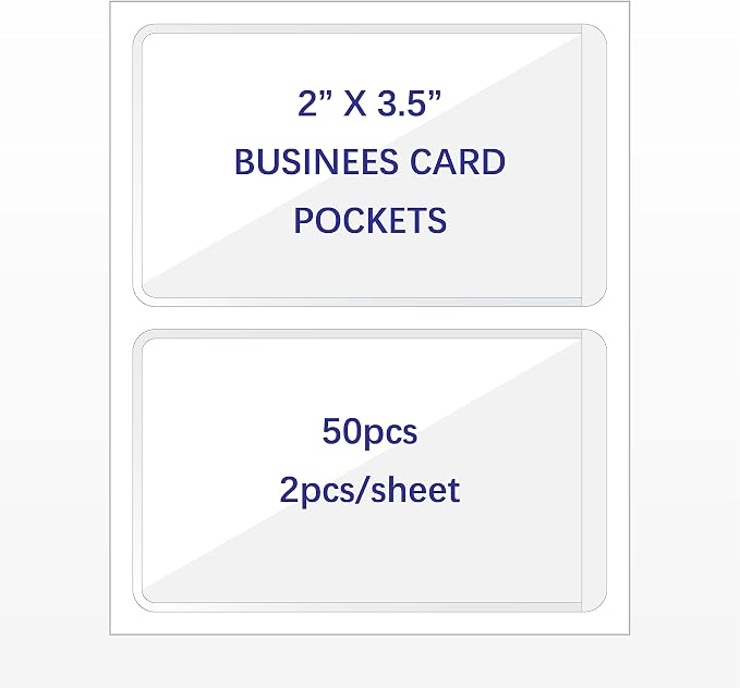 Clear Adhesive Business Card Pocket swith Side Open by IMAGAME