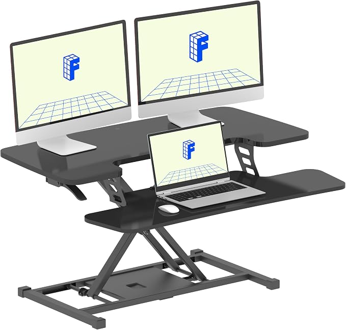 FLEXISPOT 36" Wide Sit to Stand Desk Converter Height Adjustable Tabletop by FlexiSpot