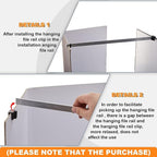 Epakh 8 Pieces Metal Hanging Divider Rail Clip File 4 Pieces File Cabinet Rails - Image 5