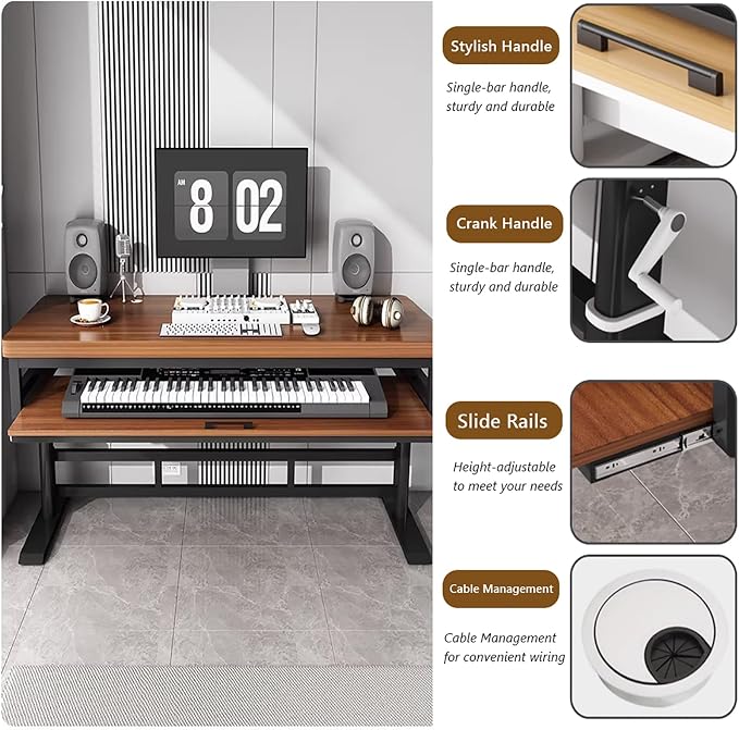 GRIPITHPY Modern Music Studio Desk Workstation - Image 3
