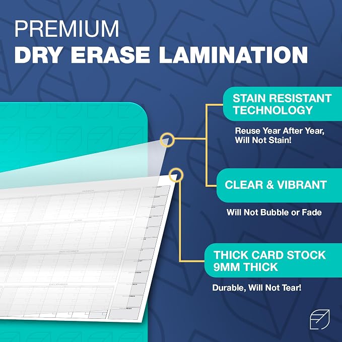 Large Dry Erase Calendar for Wall, Reusable - Image 6
