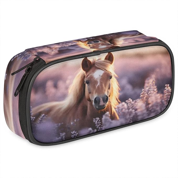 Pardick Pencil Case，Horse 3D Big Capacity Pencil Pouch Coin Pouch Stationery by Pardick