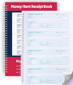 Money Rent Receipt Book, 7.9x11.22 Inches 3 Part Carbonless, Receipt Book by Yeplan