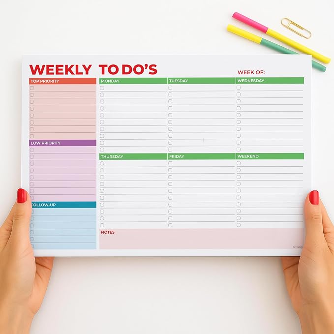 Weekly Planner Notepad, Weekly To Do List Notepad, Tear Off Undated Weekly - Image 3