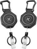 koorito 2 Pack Heavy Duty Retractable Badge Holder Key Reel by koorito