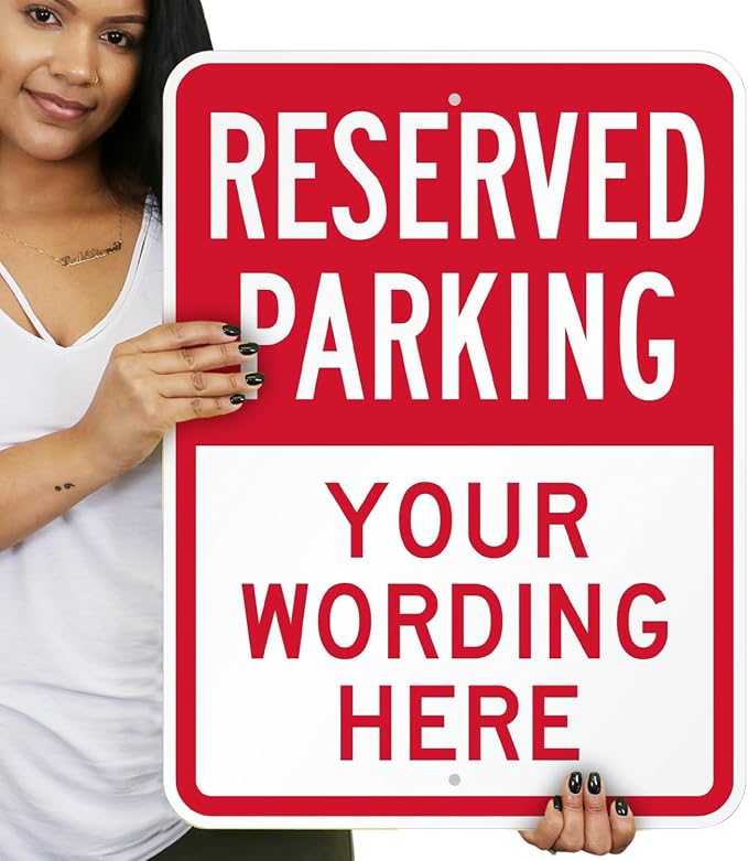 SmartSign 24 x 18 inch Custom “Reserved Parking” Metal Sign - Image 2