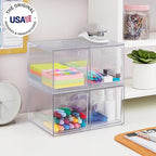 STORi Chloe Space-Saving Clear Drawer Organizer Sort Office, Beauty Supplies - Image 4