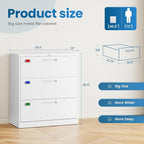 PEUKC 3 Drawer File Cabinet, Lateral Filing Cabinets - Image 2