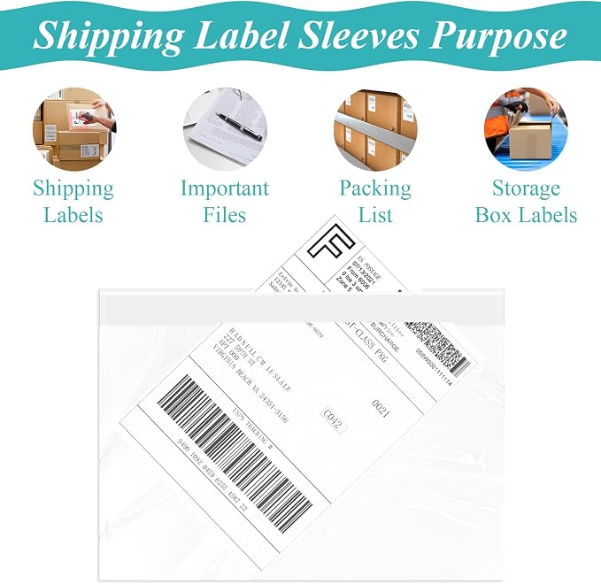 6”×9” Self-Adhesive Shipping Label Sleeves, FungLam Shipping Label Sleeves - Image 4
