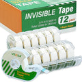 Invisible Tape, 12 Dispensered Rolls, 3/4 x1000 Inches, Matte Finish, Gift by VEESA