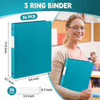 Henoyso 36 Pcs 3 Ring Binder 0.5 Inch Round Fits Letter Size 8.5'' x 11'' Paper - Image 2