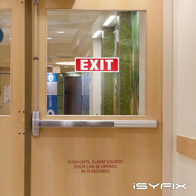 iSYFIX Exit Signs Stickers – 6 Pack 12x4 Inch – Premium Self-Adhesive Vinyl - Image 3