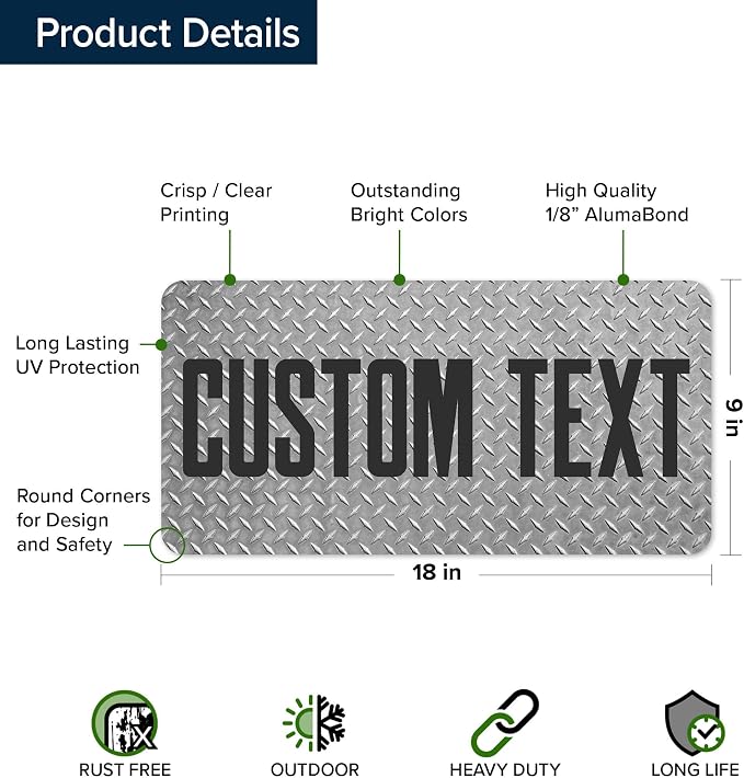 Custom Sign, Custom Street Sign, 11 Font Colors, 13 Font Styles, 4 Hole Options - Image 6