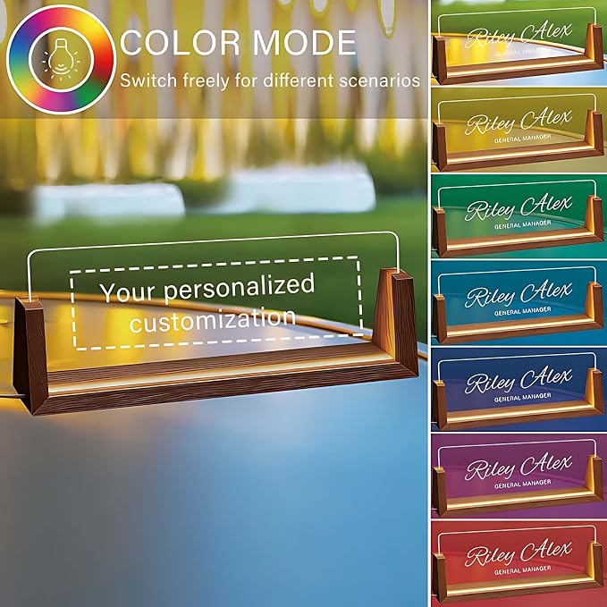 Custom Desk Name Plate Personalized, Light Up Office Name Sign - Image 5
