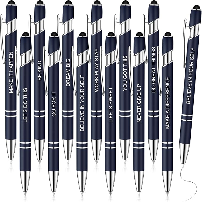 Zonon 12 Pcs Inspirational Pens Bulk Funny Ballpoint Pen by Zonon