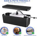 Cable Organizer Box Set of Three, Power Cover Cord Holder Surge Protector - Image 5