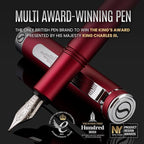 Scriveiner Luxury EDC Fountain Pen, Stunning Matt Red Pocket EDC - Image 2