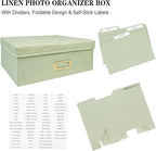 Sprsthai Linen Photo Storage Box – Holds 1700 Photos, 24 Adjustable Dividers & - Image 6