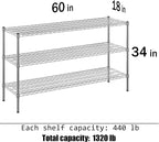 Regal Altair 18" Deep x 60" Wide x 34" Height Wire Shelving Kit | 3-Tier | NSF - Image 3